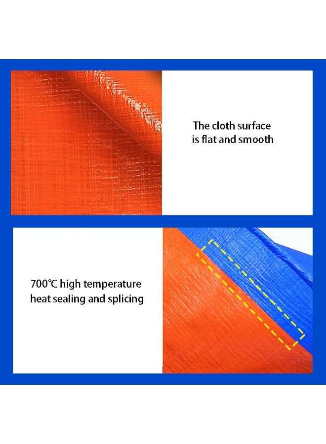 Waterproof Multi-Purpose Tarpaulin, Heavy Duty Tarp With Reinforced Eyelets, PE Blue Sheet Cover for Outdoor Camping, 160g/m² - Image 2